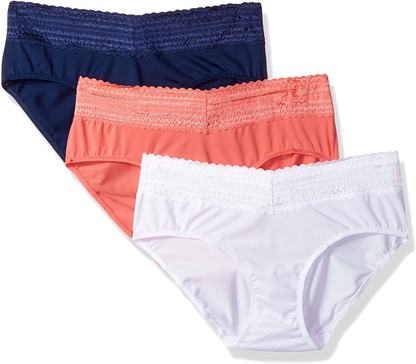 Warner'S Women'S Blissful Benefits No Muffin Top 3 Pack Hipster Panties Apparel & Accessories > Clothing > Underwear & Socks > Underwear Warner's   