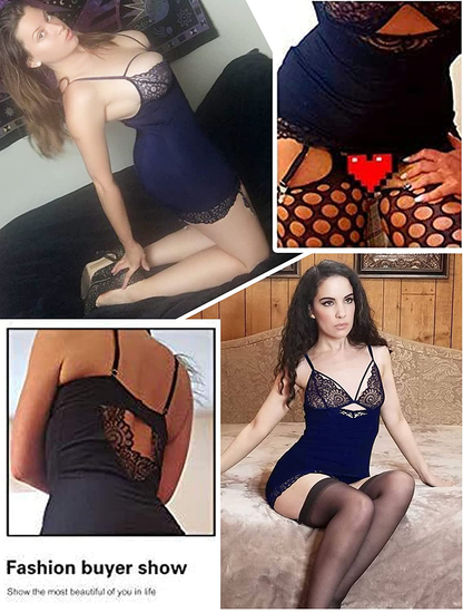 Avidlove Women Lingerie Teddy Bodysuit with Garter Belt Lace Babydoll Full Slips No Stockings Apparel & Accessories > Clothing > Underwear & Socks > Lingerie Kylie Max   