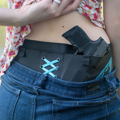 Can Can Concealment - Hip Hugger - the Big Shebang - Ambidextrous Women’S Compression Holster for Concealed Carry- IWB / OWB Gun Holster (Gun Powder Blue, Large 39"-42") Apparel & Accessories > Clothing > Underwear & Socks > Underwear Can Can Concealment   