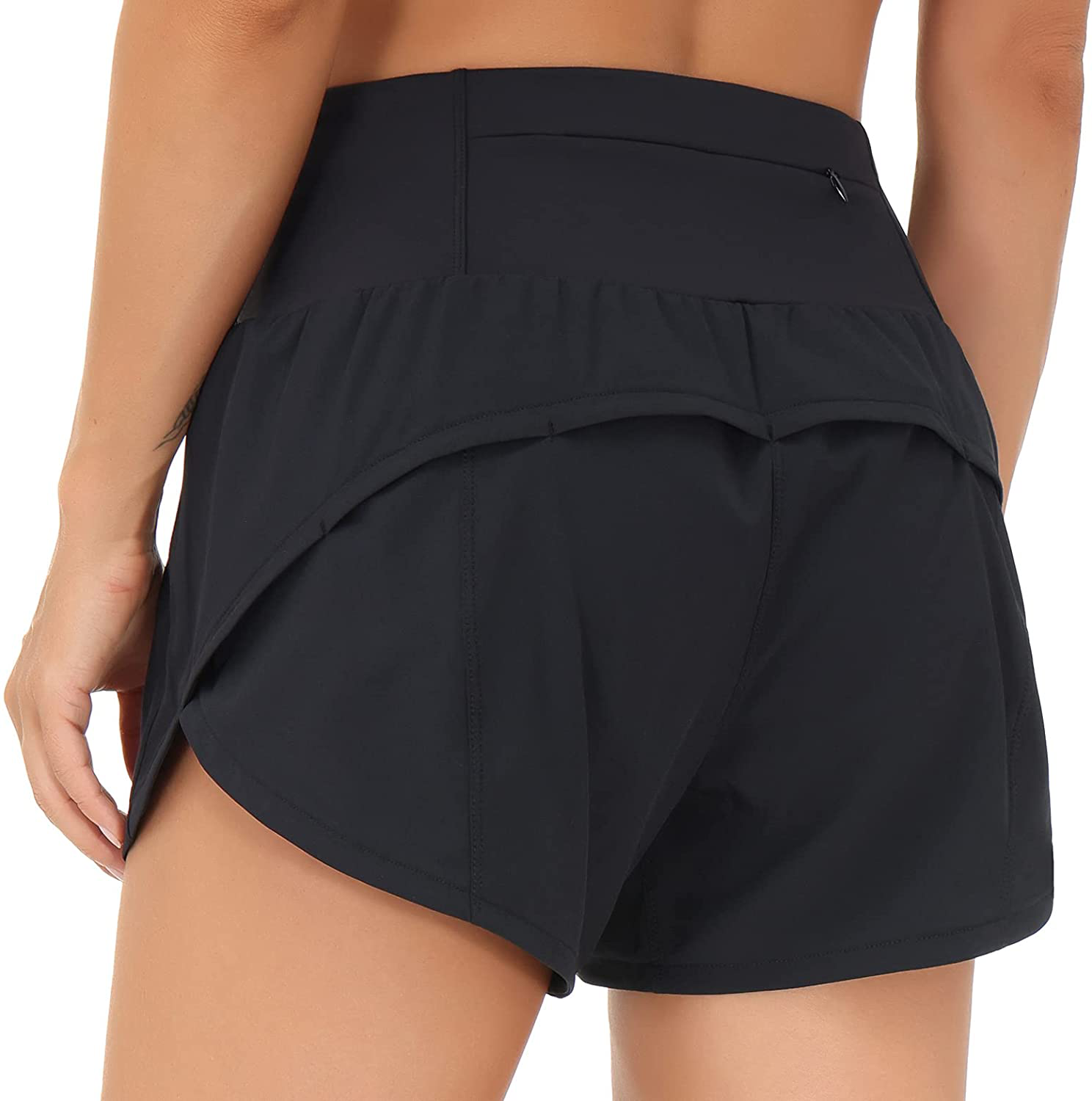 THE GYM PEOPLE Womens High Waisted Running Shorts Quick Dry Athletic Workout Shorts with Mesh Liner Zipper Pockets Apparel & Accessories > Clothing > Shorts Kylie Max   
