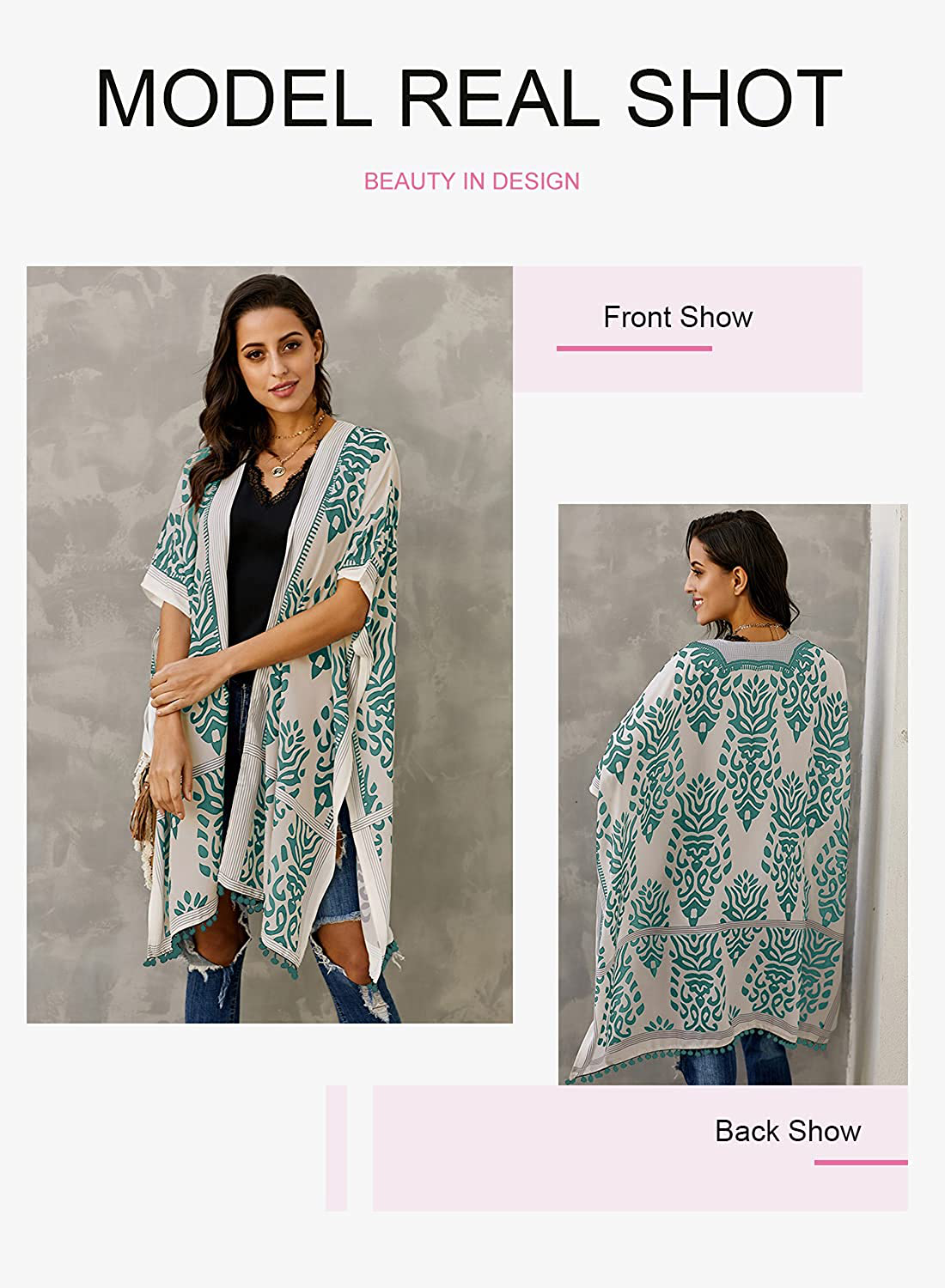 Dokotoo Womens 2022 Fashion Summer Print Kimono Casual Cardigans Loose Cover Ups Apparel & Accessories > Clothing > Swimwear Kylie Max   