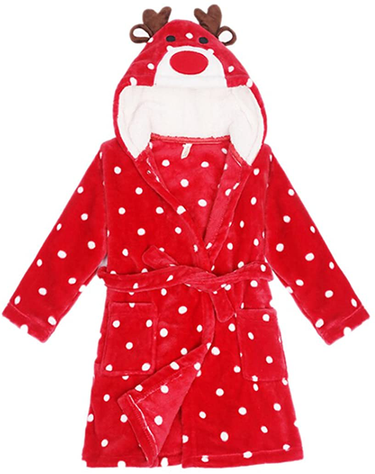 JZLPIN Unisex Baby Boys Girls Flannel Bathrobe Children'S Hooded Pajamas Dressing Gown Apparel & Accessories > Clothing > Sleepwear & Loungewear > Robes Kylie Max   