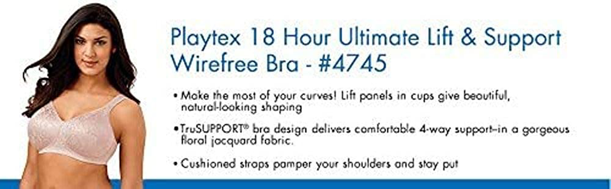 Playtex Women'S 18 Hour Ultimate Lift and Support Wire Free Bra US4745 Apparel & Accessories > Clothing > Underwear & Socks > Bras Kylie Max   