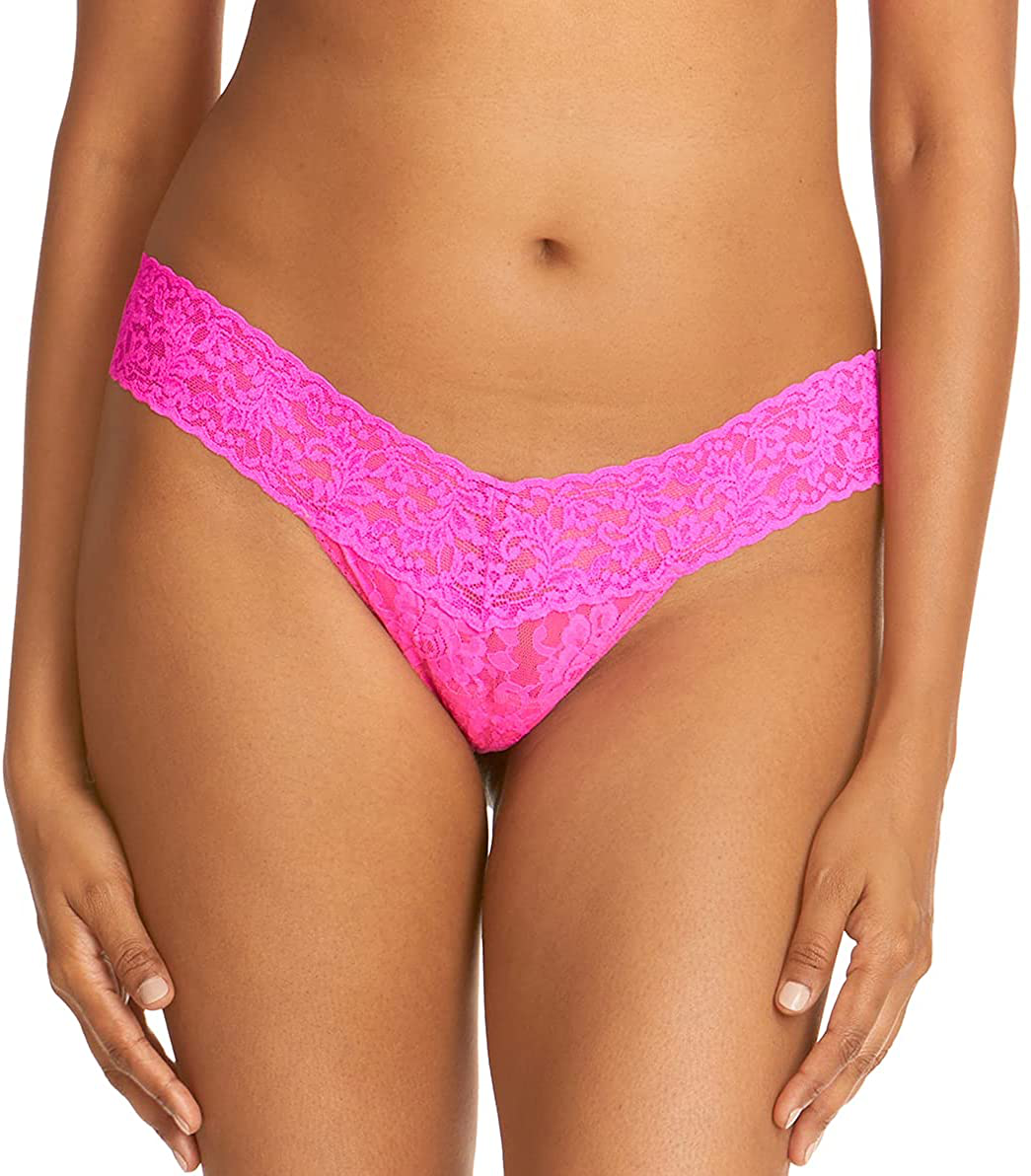 hanky panky, Signature Lace Low Rise Thong, One Size (2-12) Apparel & Accessories > Clothing > Underwear & Socks > Underwear hanky panky Passionate Pink One Size 