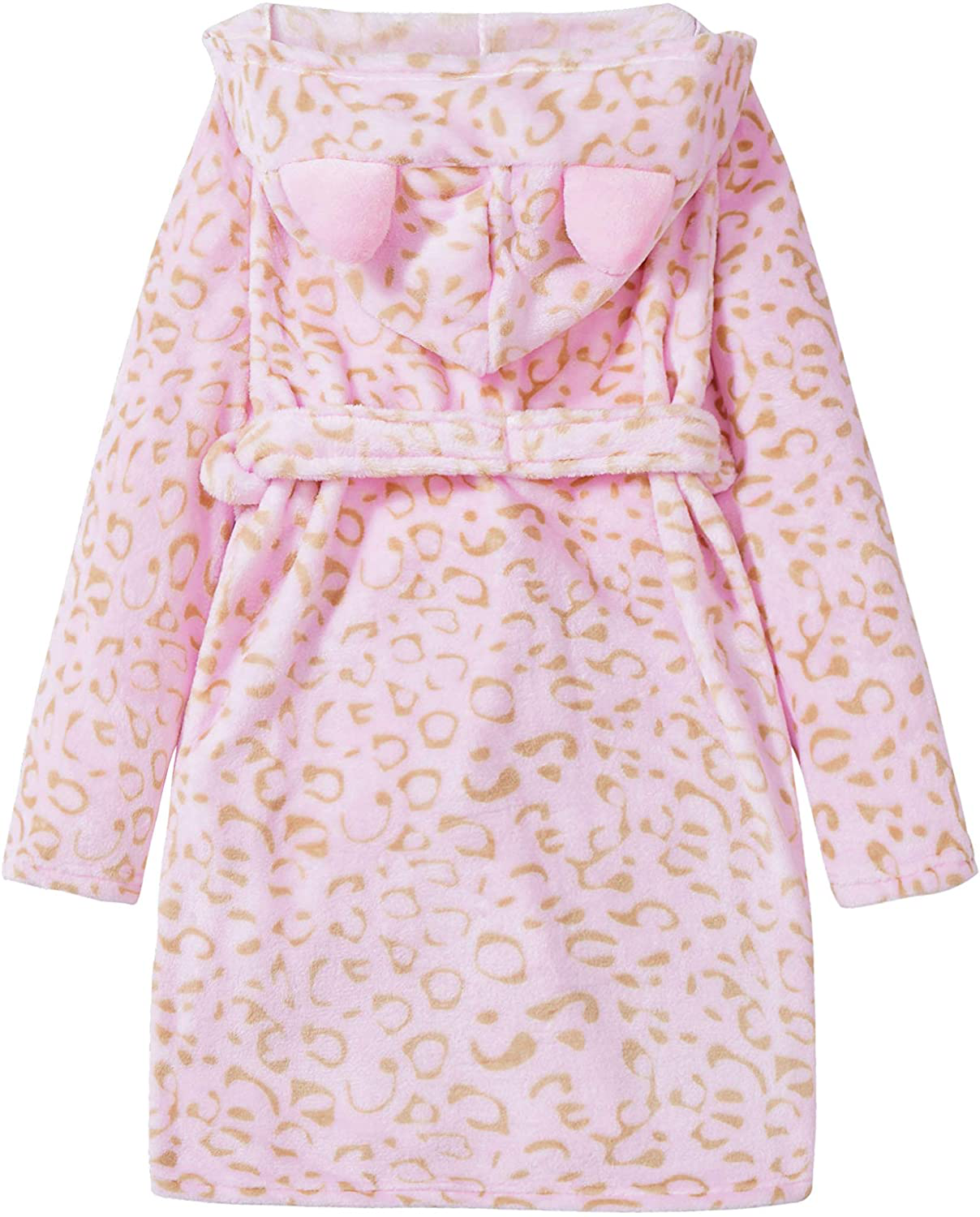 Leopard Cat Robe for Girls Fleece Toddler Kids Teen Hooded Bathrobe Size 4T - 18 Apparel & Accessories > Clothing > Sleepwear & Loungewear > Robes Kylie Max   