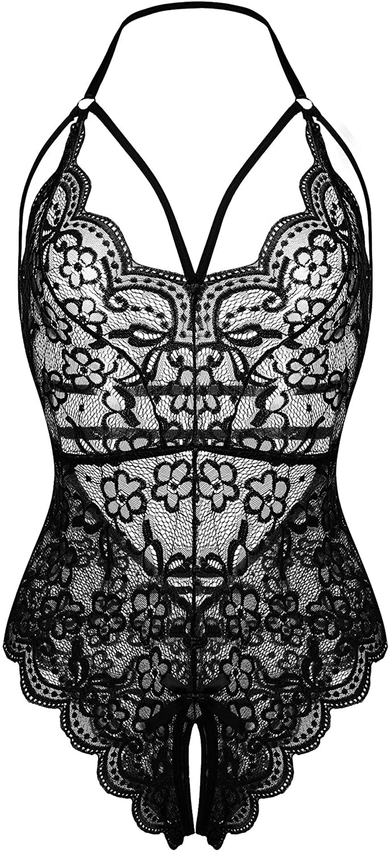 LOLLO VITA Women Lingerie Lace Bodysuit One Piece Babydoll Teddy Chemise Sleepwear Apparel & Accessories > Clothing > Underwear & Socks > Lingerie LOLLO VITA 1-black Large 