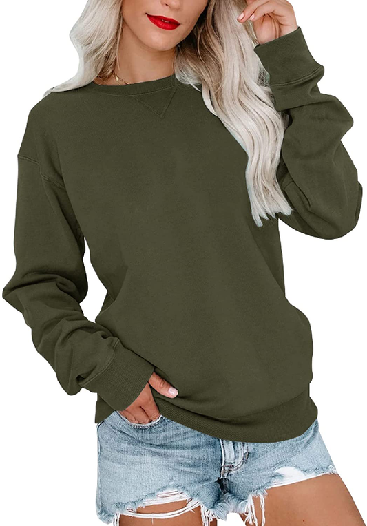 Bingerlily Womens Casual Long Sleeve Sweatshirt Crew Neck Cute Pullover Relaxed Fit Tops Apparel & Accessories > Clothing > Activewear Kylie Max   