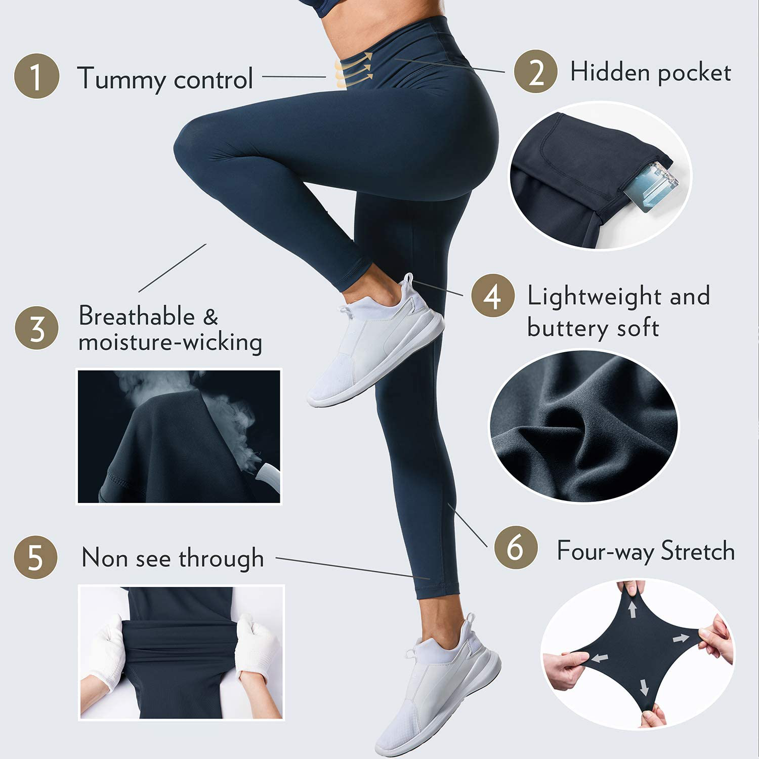 CRZ YOGA Women's Naked Feeling Yoga Pants 25 Inches - 7/8 High Waisted Workout Leggings Apparel & Accessories > Clothing > Activewear CRZ YOGA   