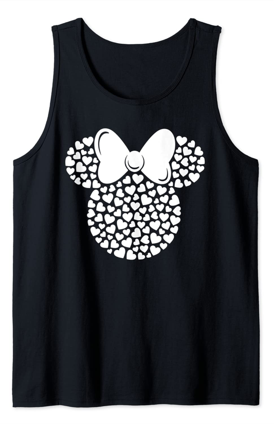Disney Minnie Mouse Icon Filled with White Hearts Tank Top Apparel & Accessories > Clothing > Activewear Kylie Max   