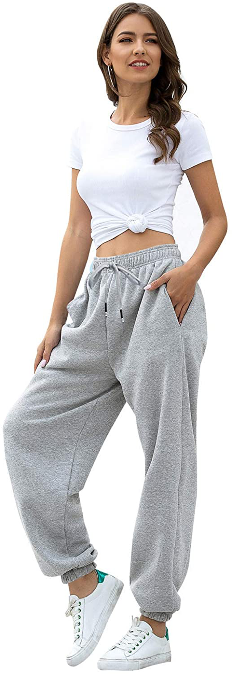 VINMEN Cinch Bottom Sweatpants for Women with Pockets Apparel & Accessories > Clothing > Activewear Kylie Max   
