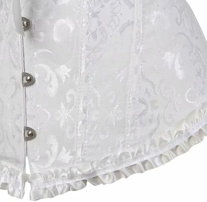 Corset Top Bustier Women'S Overbust Satin Floral Lace up Trim plus Size Bodyshaper Apparel & Accessories > Clothing > Underwear & Socks > Lingerie jutrisujo   