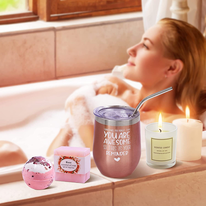 Birthday Gifts for Women Best Friends Gifts Thank You Gifts Get Well Soon Gifts Relaxing Birthday Gifts Spa Gifts - You are Awesome Wine Tumbler Inspirational Gifts, Coworker, Mom, Wife, Sister, 12oz Arts & Entertainment > Party & Celebration > Gift Giving Yorktend   