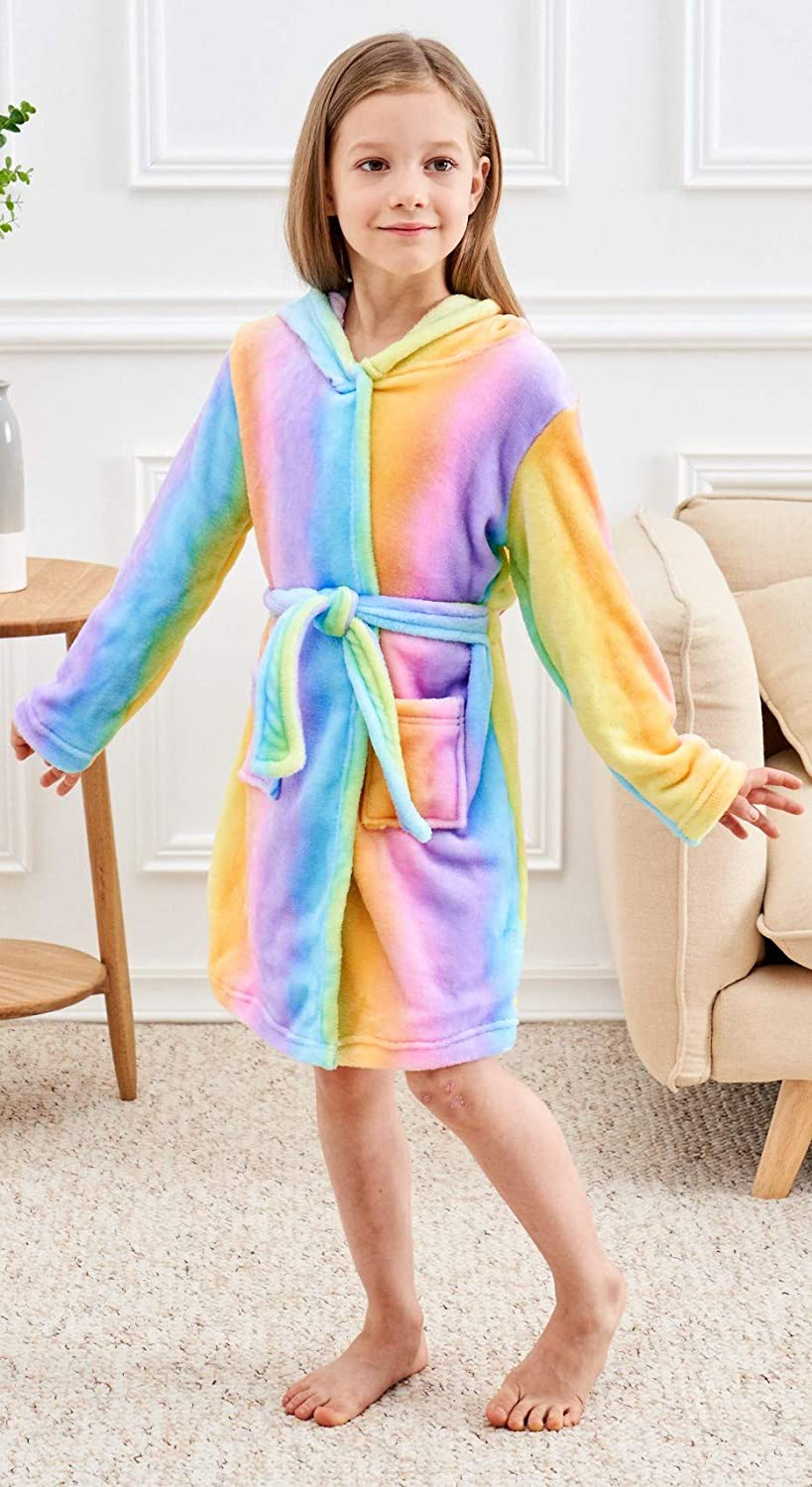 Doctor Unicorn Soft Unicorn Hooded Bathrobe Sleepwear - Unicorn Gifts for Girls Apparel & Accessories > Clothing > Sleepwear & Loungewear > Robes Kylie Max   
