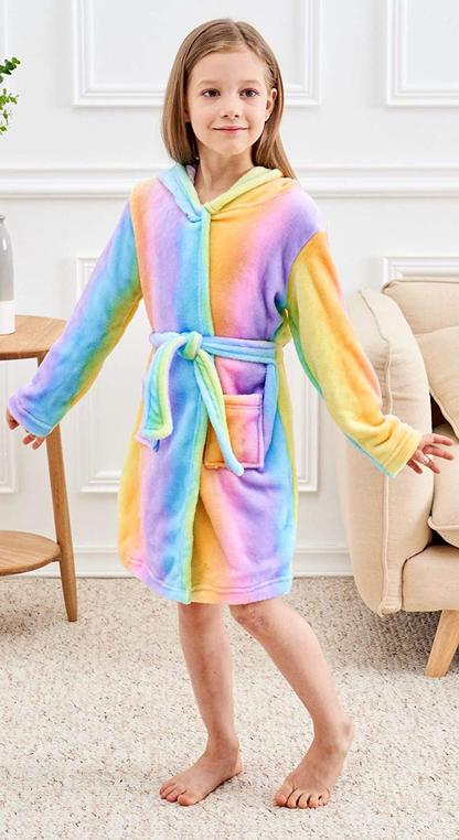 Doctor Unicorn Soft Unicorn Hooded Bathrobe Sleepwear - Unicorn Gifts for Girls Apparel & Accessories > Clothing > Sleepwear & Loungewear > Robes Kylie Max   