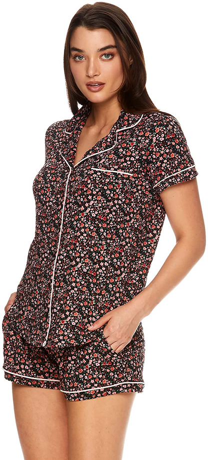 Nanette Lepore Womens Button Down Pajama Shirt and Elastic Waist Shorts Bridesmaid PJ Lounge Set Apparel & Accessories > Clothing > Sleepwear & Loungewear > Pajamas Nanette Lepore   