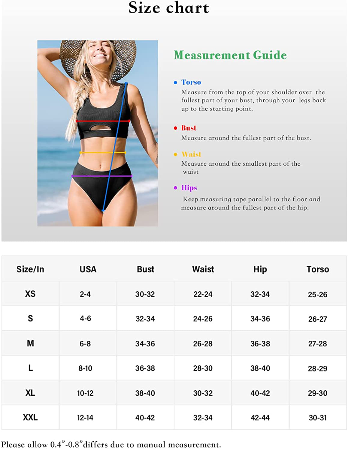Beachsissi High Waisted Bikini Twist Front Tie Back 2 Piece Swimsuit Solid Color Apparel & Accessories > Clothing > Swimwear Beachsissi   