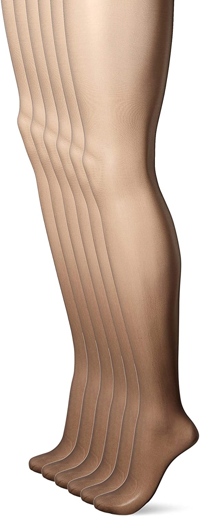 Hanes Women'S Control Top Sheer Toe Silk Reflections Panty Hose Apparel & Accessories > Clothing > Underwear & Socks > Shapewear Hanes Barely Black 6-pack 6 A-B