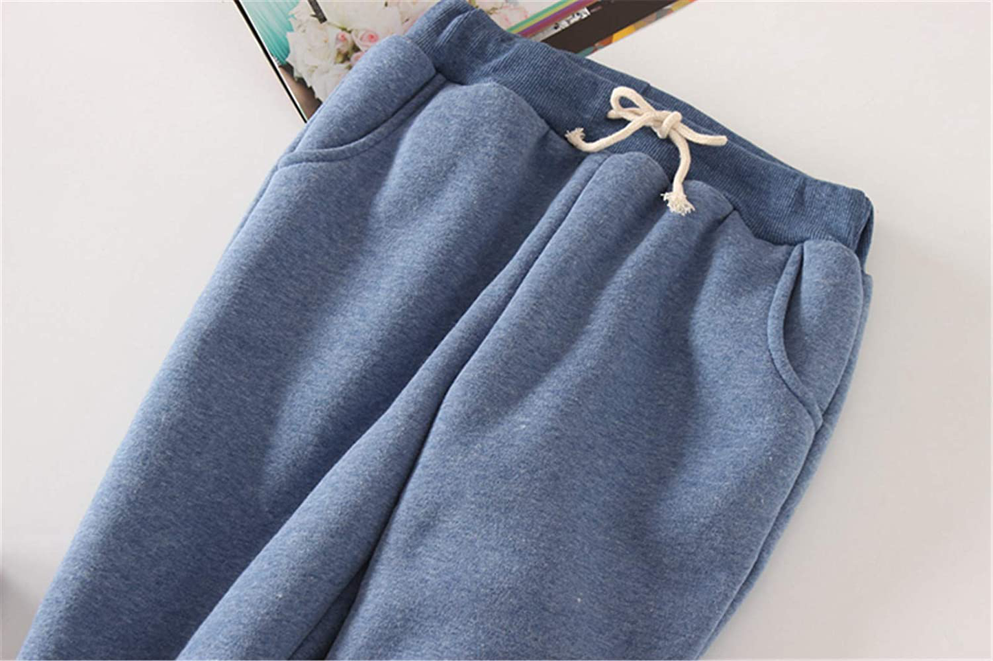Hesayep Women'S Warm Sherpa Lined Sweatpants Drawstring Athletic Jogger Fleece Pants with Pockets Apparel & Accessories > Clothing > Activewear Kylie Max   