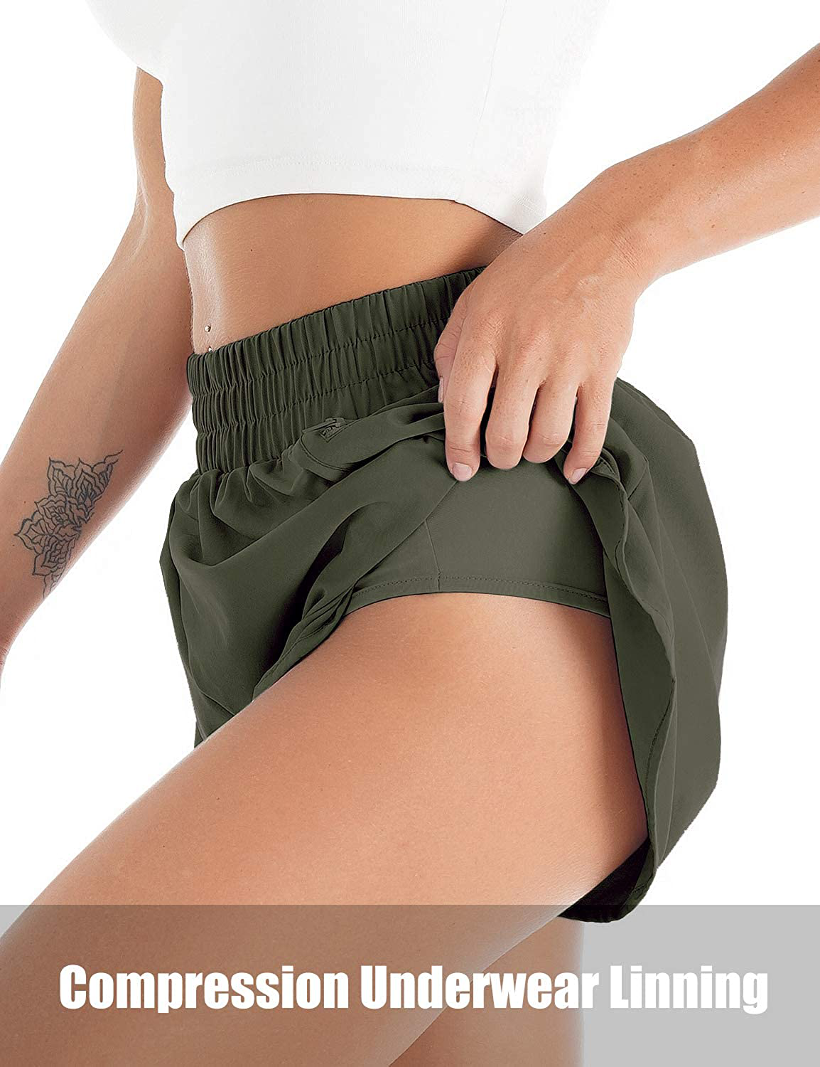 Blooming Jelly Women'S Quick-Dry Running Shorts Workout Sport Layer Active Shorts with Pockets 1.75" Apparel & Accessories > Clothing > Shorts Kylie Max   