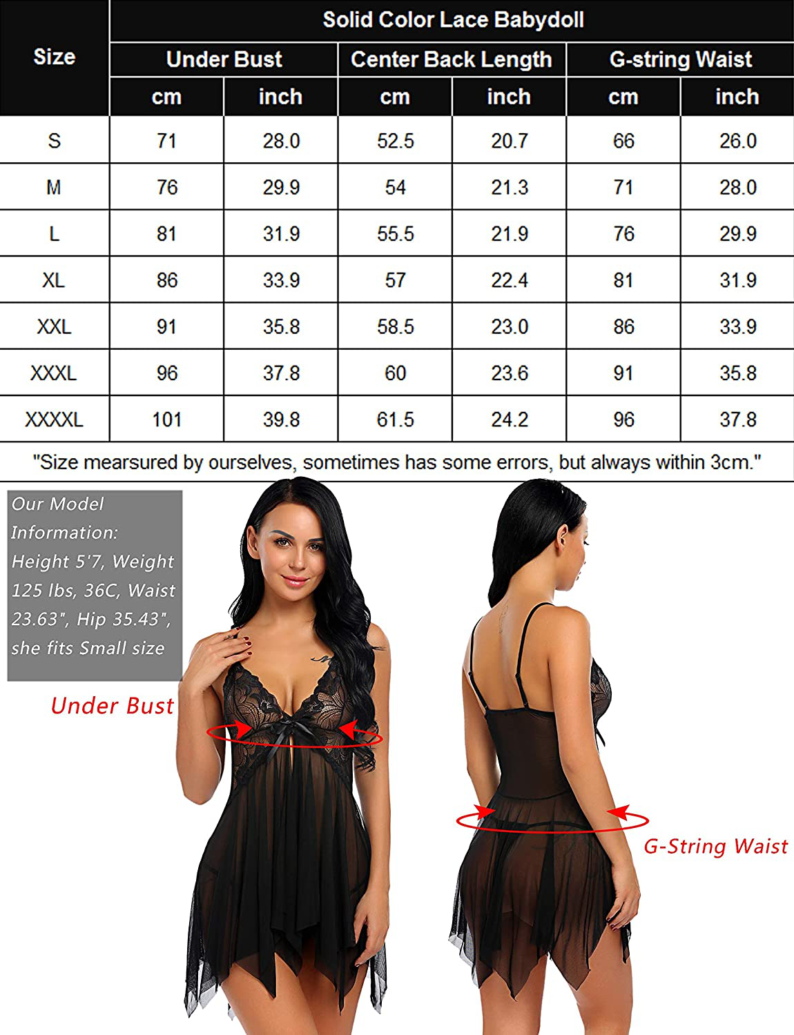Avidlove Lingerie for Women Lace Babydoll Sleepwear Boudoir Outfits plus Size Langeray XS-5XL Apparel & Accessories > Clothing > Underwear & Socks > Lingerie Kylie Max   