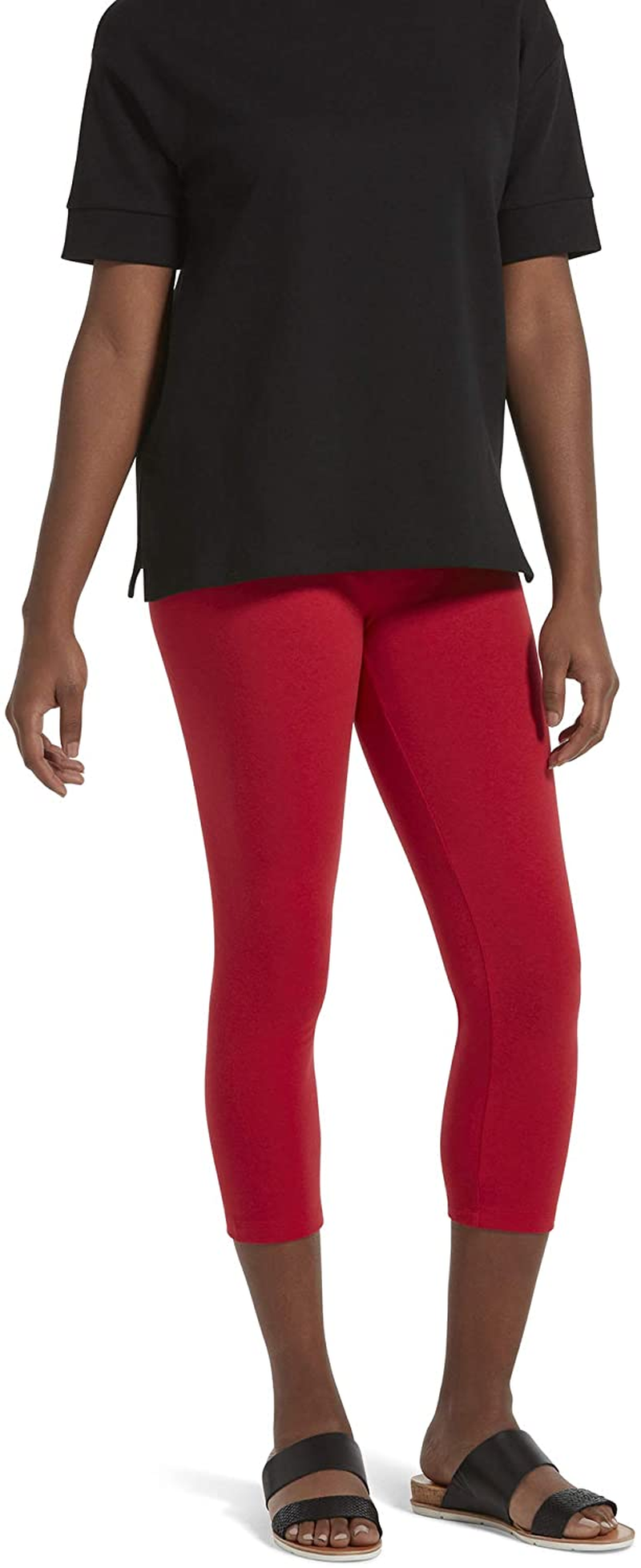 No Nonsense Women'S Cotton Capri Legging Apparel & Accessories > Clothing > Underwear & Socks > Shapewear No Nonsense Red Hot X-Large 