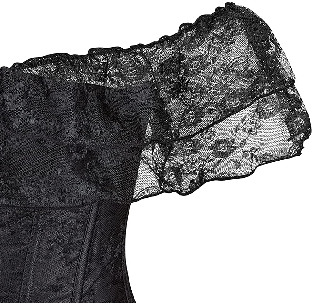 Corset Tops for Women Corset - Overbust Lingerie - Lace up Back Bustier Top - Fashion Corsets with Sleeve Apparel & Accessories > Clothing > Underwear & Socks > Lingerie SZIVYSHI   