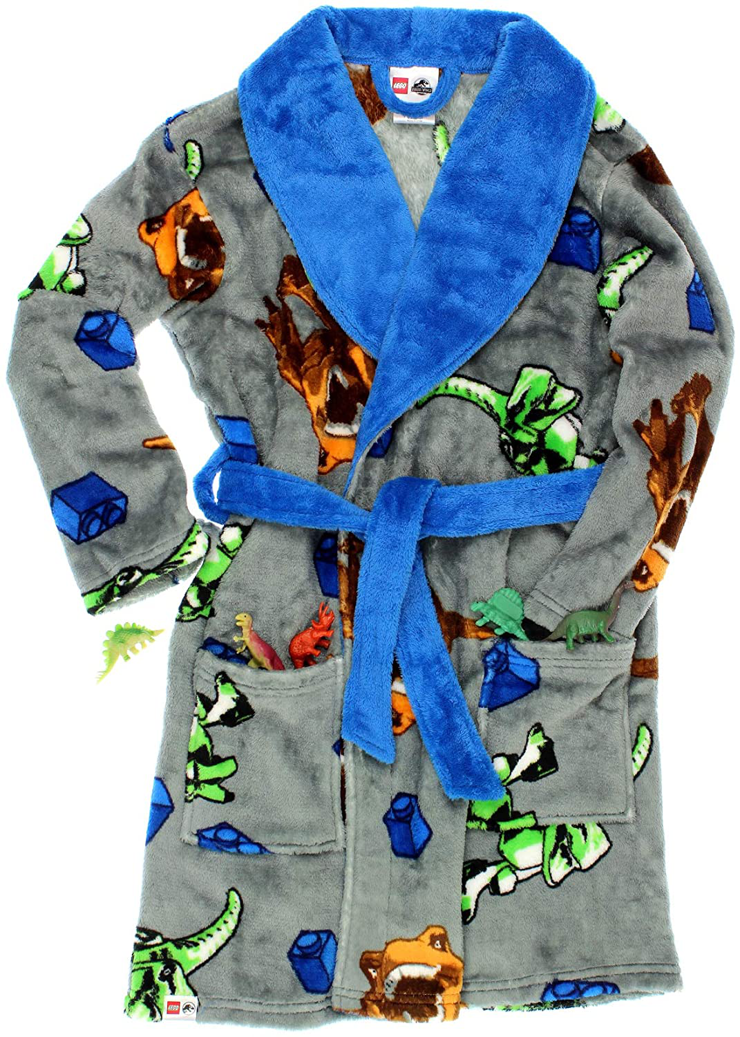 Lego Jurassic World Dinosaur Boys Fleece Bathrobe Robe Apparel & Accessories > Clothing > Sleepwear & Loungewear > Robes Kylie Max   