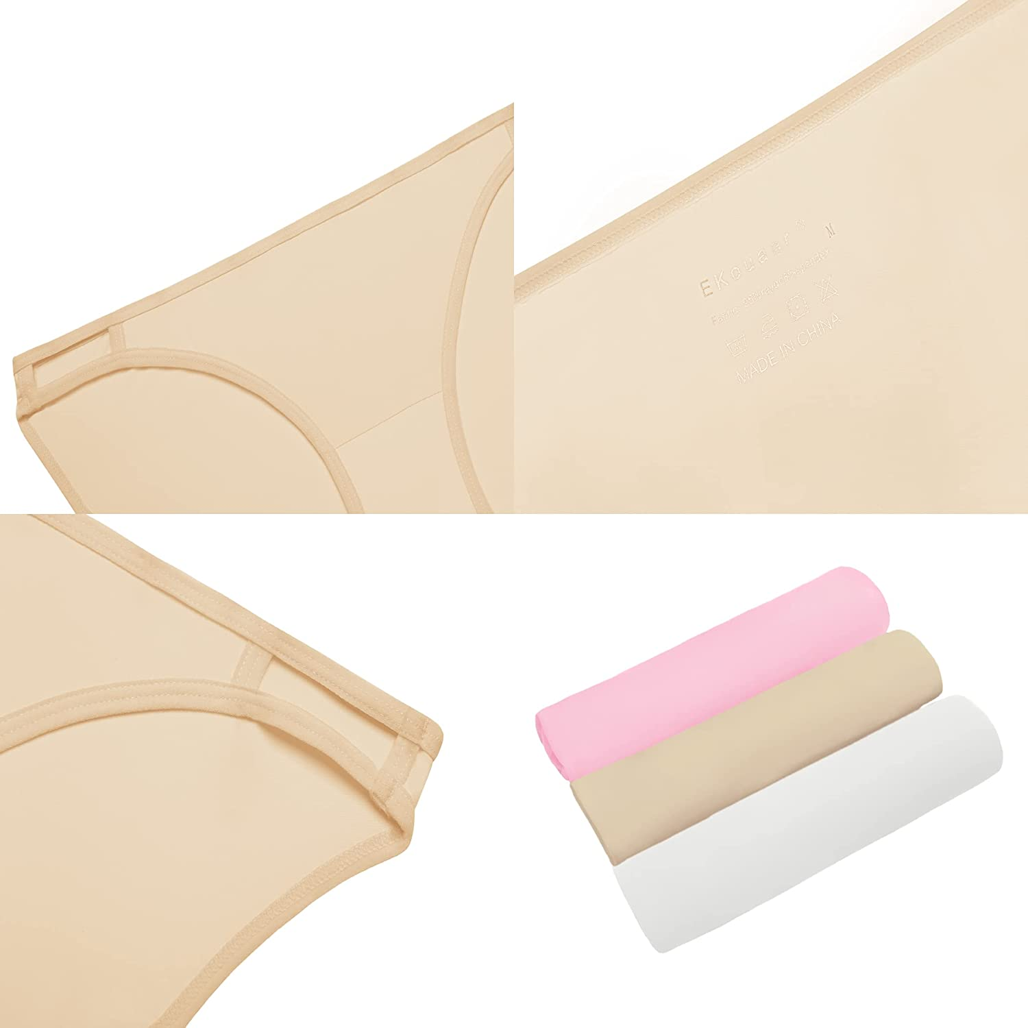 Ekouaer Sexy Ice Silk Bikini Underwear Panty Womens Seamless String Briefs Soft Stretch Breathable Invisible Panty 3 Pack Apparel & Accessories > Clothing > Underwear & Socks > Underwear Ekouaer   