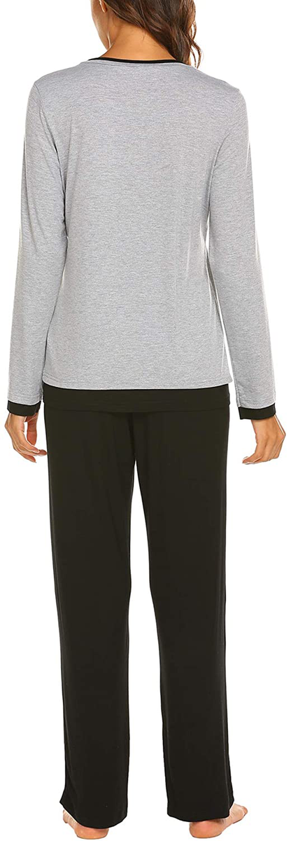 Ekouaer Pajama Set Womens Pjs Two Piece Long Sleeve Pullover Sleepwear Soft Lounge Sets Loose Nightwear Pants S-XXL Apparel & Accessories > Clothing > Sleepwear & Loungewear > Pajamas Kylie Max   