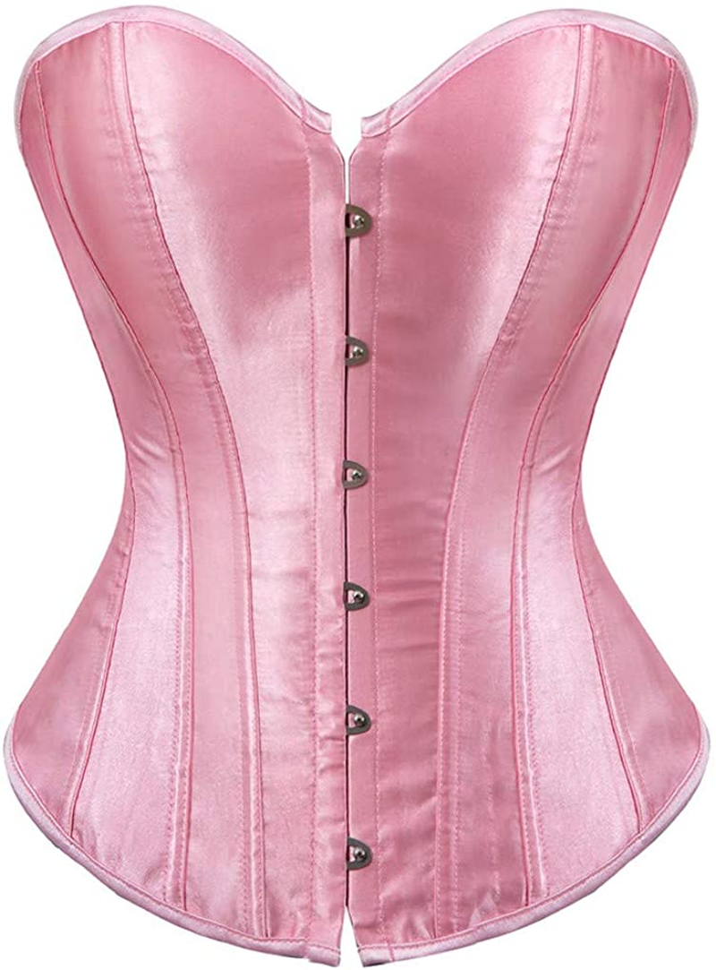 Corsets for Women plus Size Black Corset Sexy Bustier Corset Top Lingerie Apparel & Accessories > Clothing > Underwear & Socks > Lingerie frawirshau Pink 5X-Large 