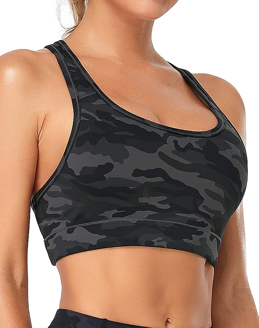 Oalka Women'S Racerback Sports Fitness Support Workout Running Bras Apparel & Accessories > Clothing > Underwear & Socks > Bras Kylie Max   