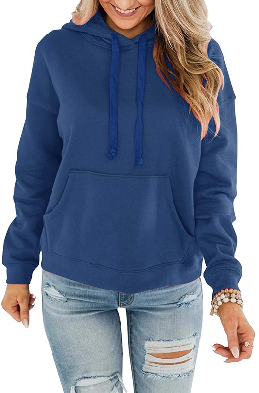 Bingerlily Women'S Casual Hoodies Long Sleeve Solid Lightweight Pullover Tops Loose Sweatshirt with Pocket Apparel & Accessories > Clothing > Activewear Kylie Max   