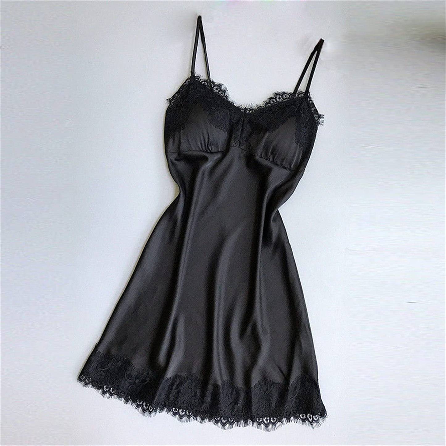 Women'S Floral Lace Chemise Nightgown Sexy V Neck Full Slip Babydoll Sleepwear Soft Spaghetti Straps Lounge Dress Apparel & Accessories > Clothing > Underwear & Socks > Lingerie Kylie Max   