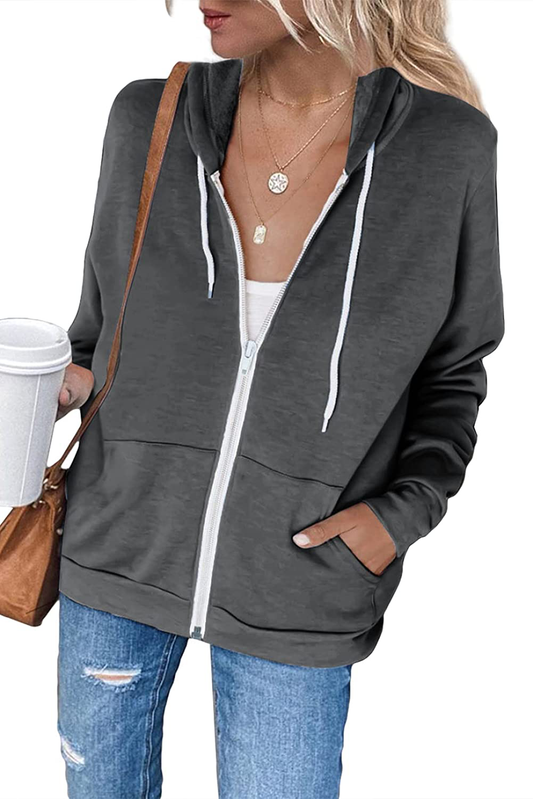 Dokotoo Women'S Full Zip up Hoodie Long Sleeve Hooded Sweatshirts Pockets Jacket Coat for Women Apparel & Accessories > Clothing > Activewear Kylie Max   