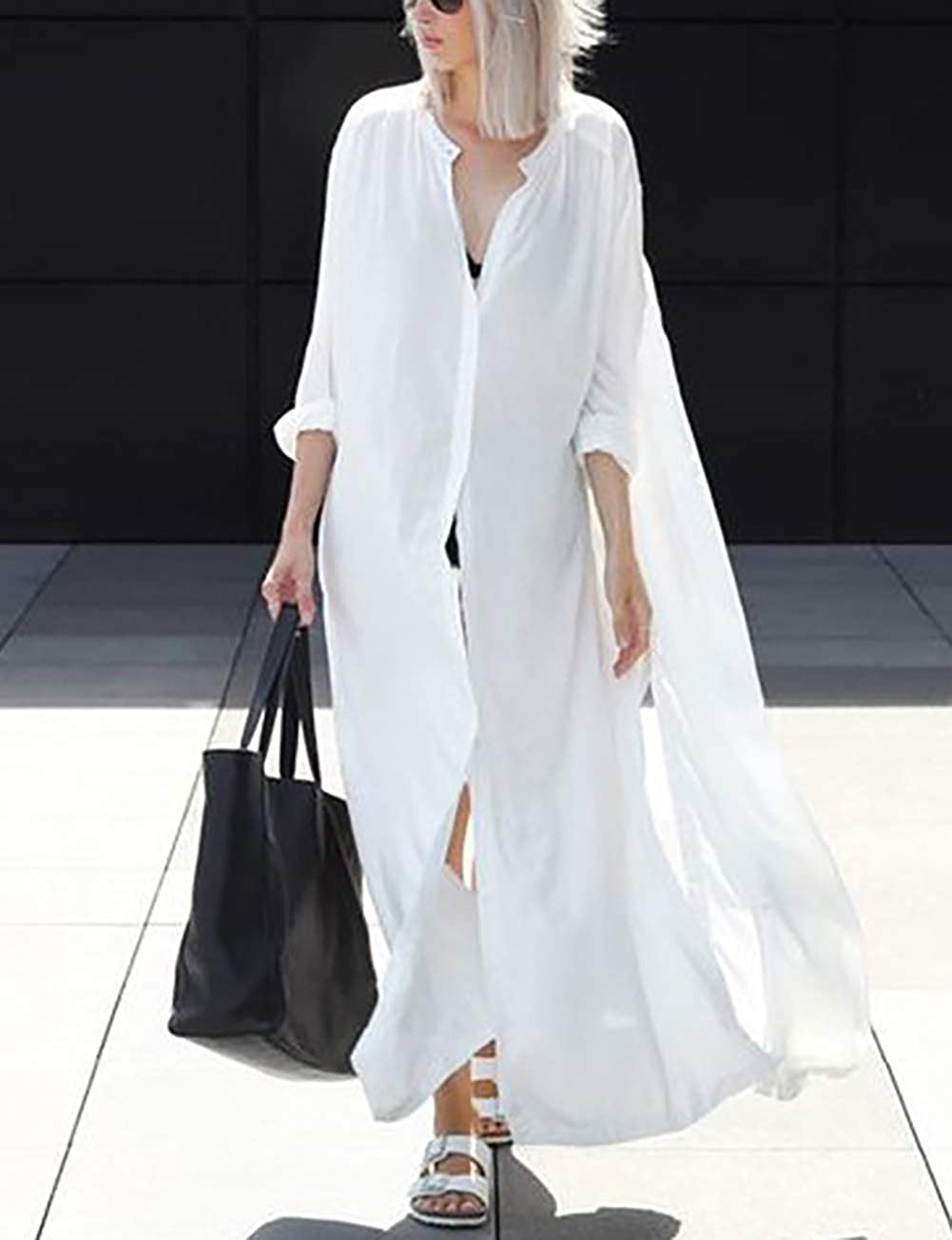 Bsubseach Womens Chiffon/Rayon Beach Blouses Kimono Cardigan Long Bikini Cover Up Apparel & Accessories > Clothing > Swimwear Kylie Max   