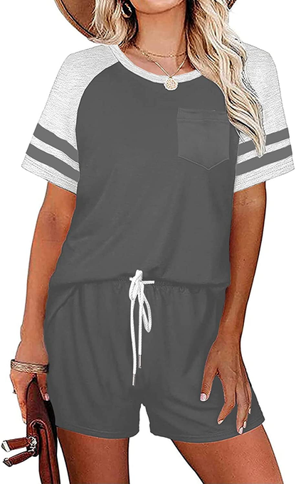 luvamia Women Tie Dye Pajama Sets Long Sleeve Tops and Pants PJ Sets Joggers Loungewear Sleepwear Apparel & Accessories > Clothing > Sleepwear & Loungewear > Pajamas KYLIE MAX Short Shirt and Pants Grey Medium 