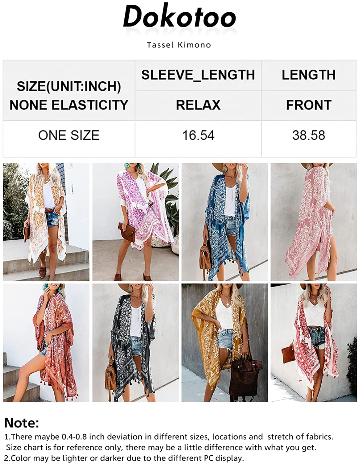 Dokotoo Womens 2022 Fashion Summer Print Kimono Casual Cardigans Loose Cover Ups Apparel & Accessories > Clothing > Swimwear Kylie Max   