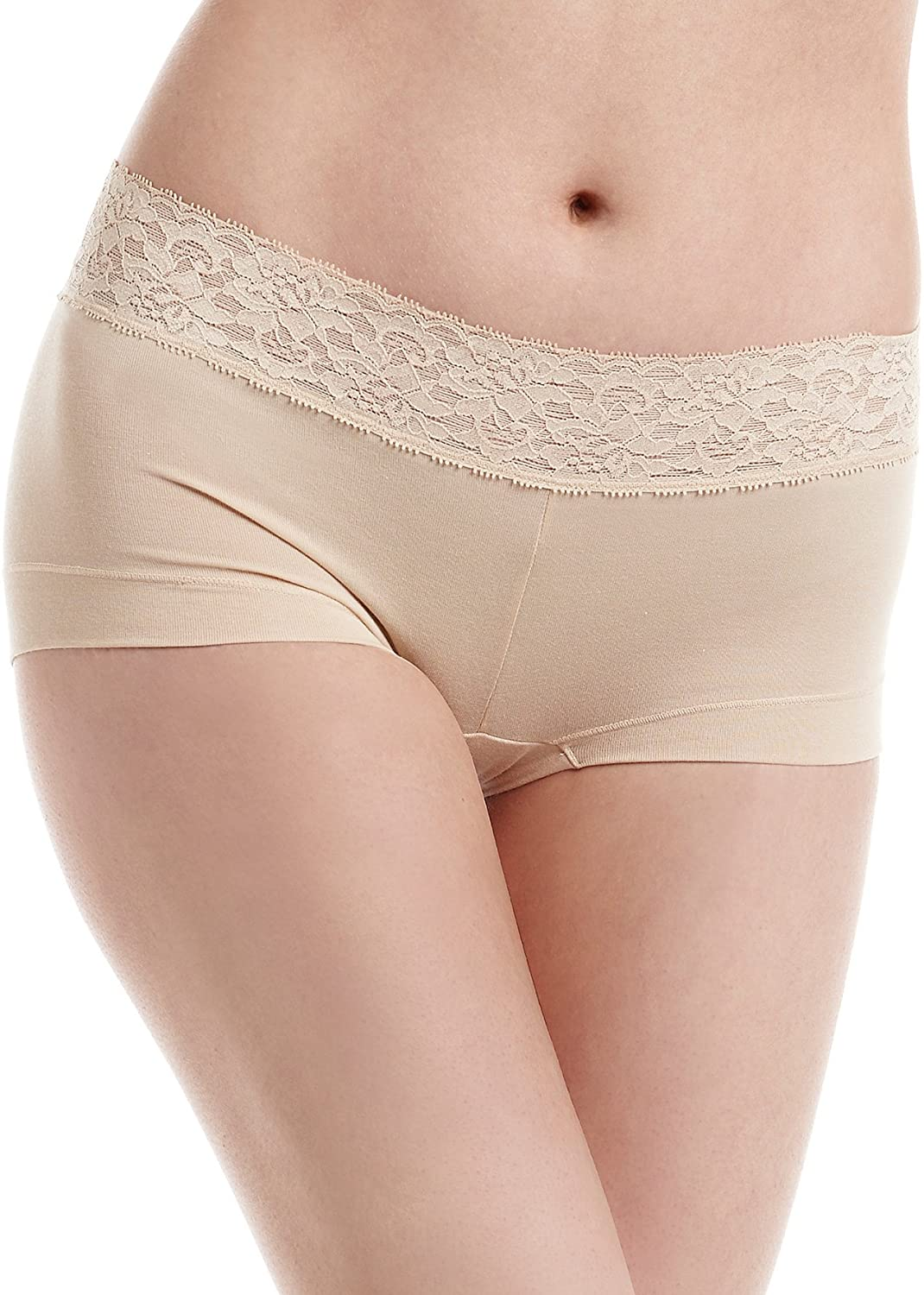 Maidenform Women'S Dream Cotton with Lace Boyshort Apparel & Accessories > Clothing > Underwear & Socks > Underwear Maidenform Latte Lift 5 