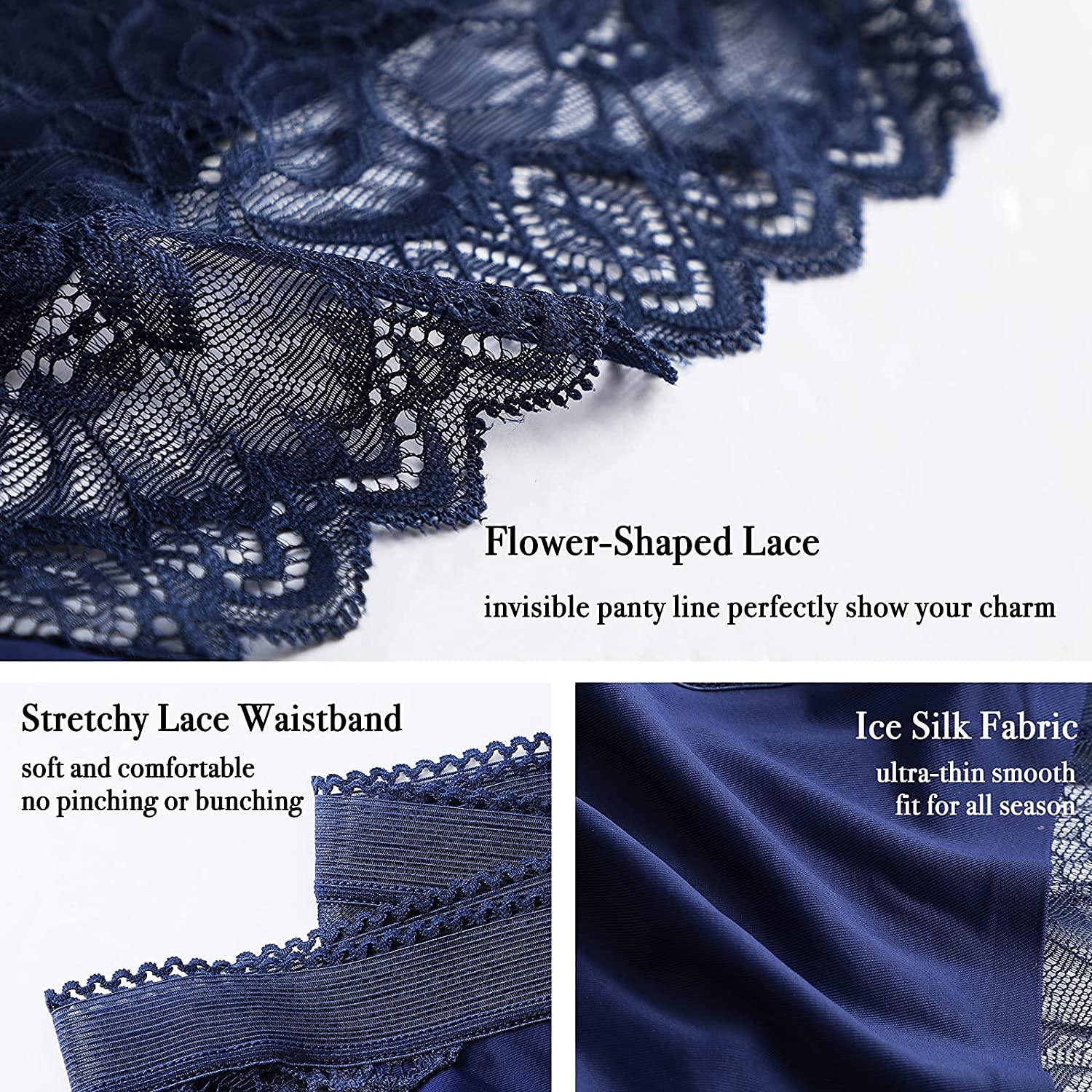 Talanes Women’S High Waisted Lace Underwear Sexy, Ladies Cheeky Lacy Panties Briefs , Soft Full Coverage Panty Multipack Apparel & Accessories > Clothing > Underwear & Socks > Underwear Talanes   
