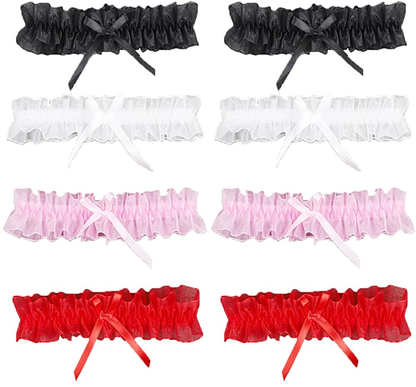 Lace Wedding Garter Bridal Ribbon Bowknot Garter Lace Belt Leg Neck Ring Set for Women Girls Favor Apparel & Accessories > Clothing > Underwear & Socks > Lingerie Lockban Multicolor Lace-8 