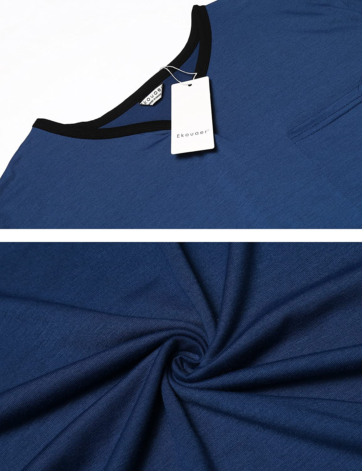 Ekouaer Men'S Nightshirt Nightwear Comfy Big&Tall Short Sleeve Henley Sleep Shirt Apparel & Accessories > Clothing > Sleepwear & Loungewear > Nightgowns Kylie Max   