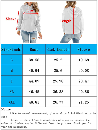 ORANDESIGNE Women’S Casual Hoodies Long Sleeve Pullover Tops Loose Lightweight Sweatshirt with Pocket Apparel & Accessories > Clothing > Activewear Kylie Max   