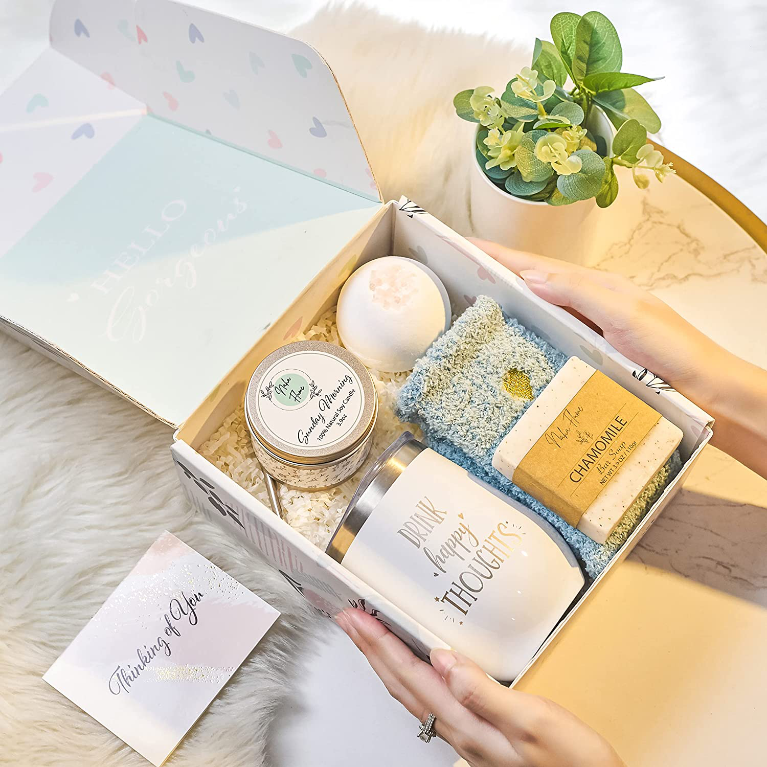 Birthday Gifts for Women - Spa Wine Tumbler Gift Box - Christmas Gifts for Women | Care Package | Get Well Soon Gifts for Women - Self Care Gifts for Her | Unique Gifts for Women Who Has Everything Arts & Entertainment > Party & Celebration > Gift Giving Naha Flume   