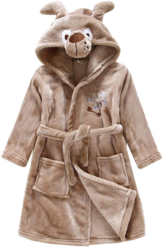 Kids Cartoon Hooded Bathrobe Pajamas Sleepwear Toddler Robe for Girls Boys Apparel & Accessories > Clothing > Sleepwear & Loungewear > Robes Kylie Max   