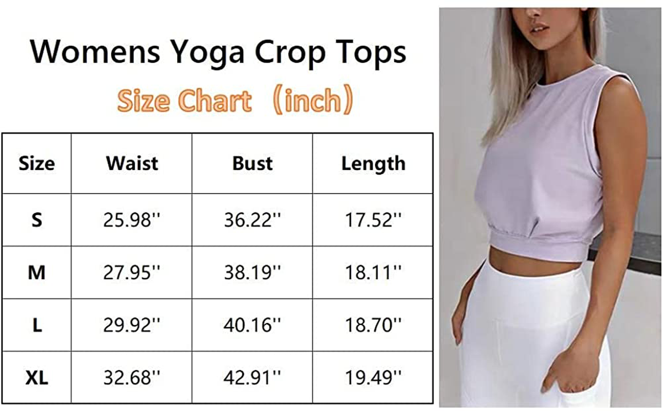 ARRIVE GUIDE Crop Top Athletic Shirts for Women Cute Sleeveless Yoga Tops Running Gym Workout Shirts Apparel & Accessories > Clothing > Activewear Kylie Max   