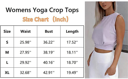 ARRIVE GUIDE Crop Top Athletic Shirts for Women Cute Sleeveless Yoga Tops Running Gym Workout Shirts Apparel & Accessories > Clothing > Activewear Kylie Max   