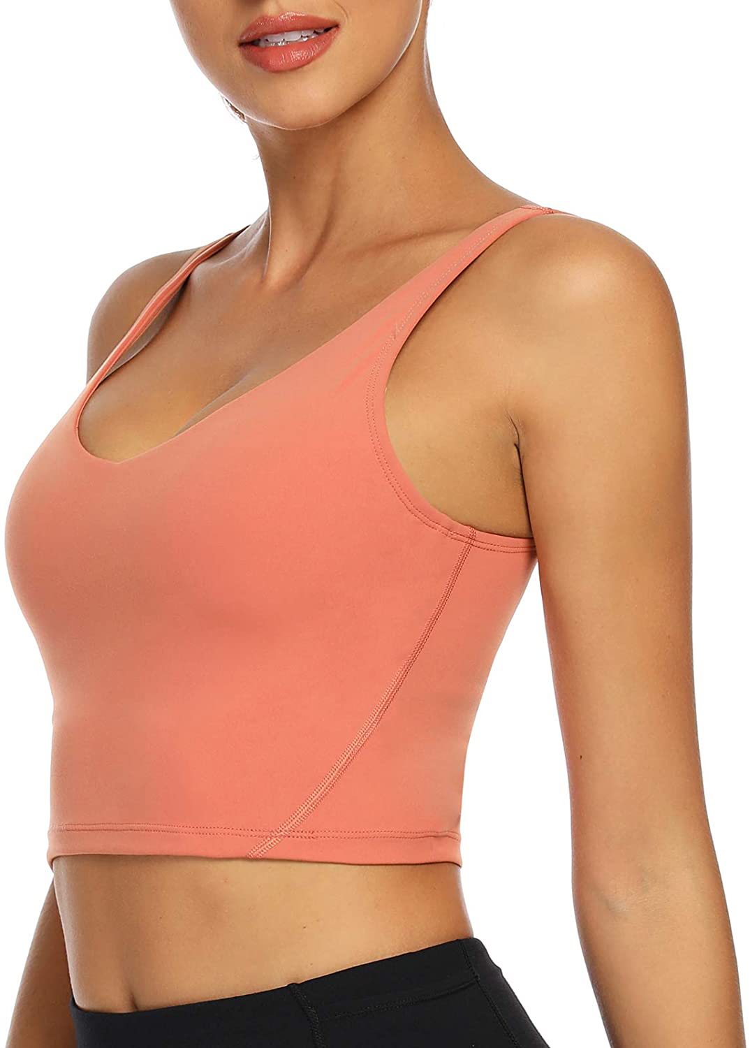 Lemedy Women Sports Bra Longline Crop Tank Top Padded Workout Running Yoga Apparel & Accessories > Clothing > Underwear & Socks > Bras Kylie Max   