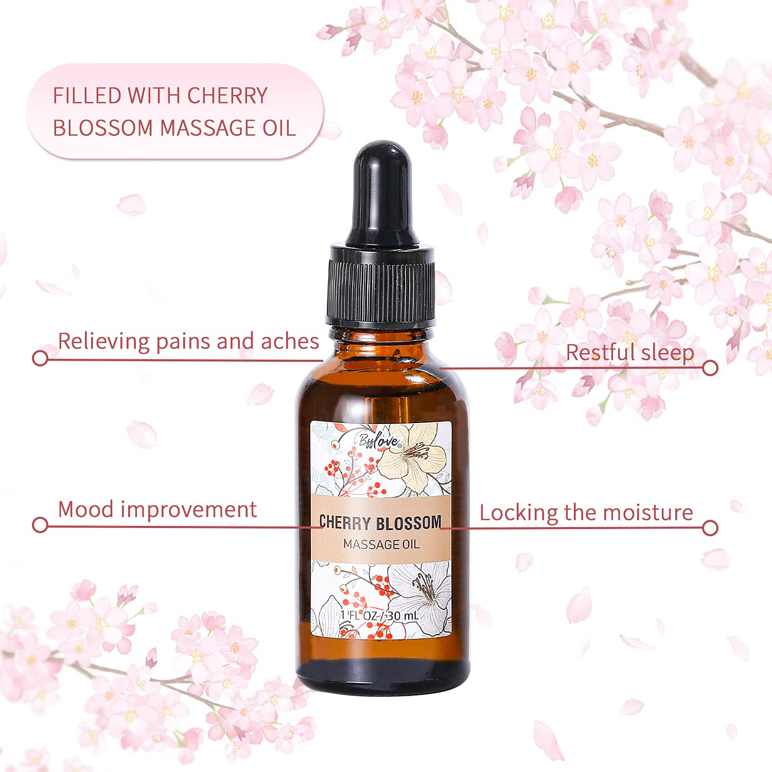 Gifts for Women, Bath and Body Set with Cherry Blossom Scent Spa Gift Set for Her, Including Massage Oil, Scented Candle, Bath Salt, Hand Cream and Soap. Christmas Gifts Box for Women,5 Pcs Bath Set Arts & Entertainment > Party & Celebration > Gift Giving # BFFLOVE   
