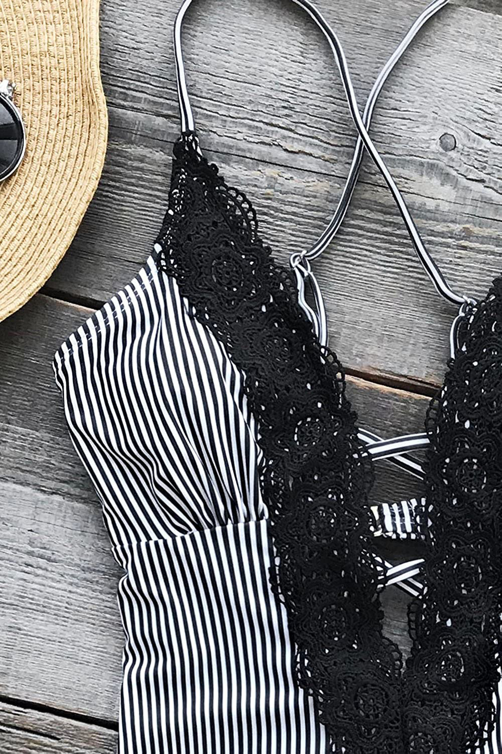 CUPSHE Fashion Women's Ladies Vintage Lace Bikini Sets Beach Swimwear Bathing Suit Apparel & Accessories > Clothing > Swimwear CUPSHE   