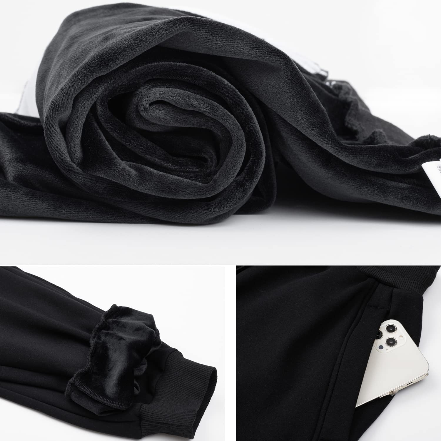 MOUEEY Women'S Super Warm Sherpa Lined Athletic Sweatpants Jogger Fleece Pants with Zipper Pockets Apparel & Accessories > Clothing > Activewear Kylie Max   